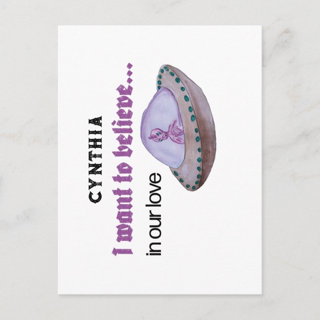 Alien love  valentine postcard (Front)