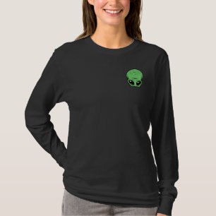 Alien Lovers Cute Eyes Peeping Out Green Head Alie T-Shirt