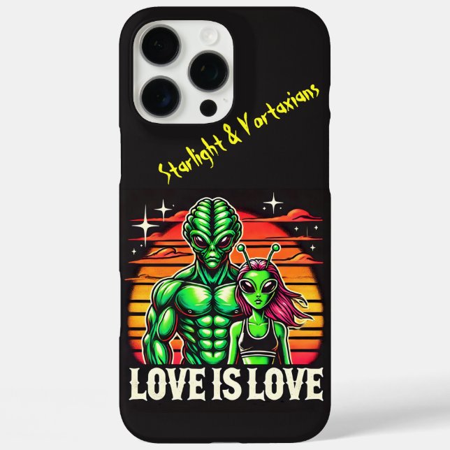Alien Lovers Under Glowing Sunset Case-Mate iPhone Case (Back)