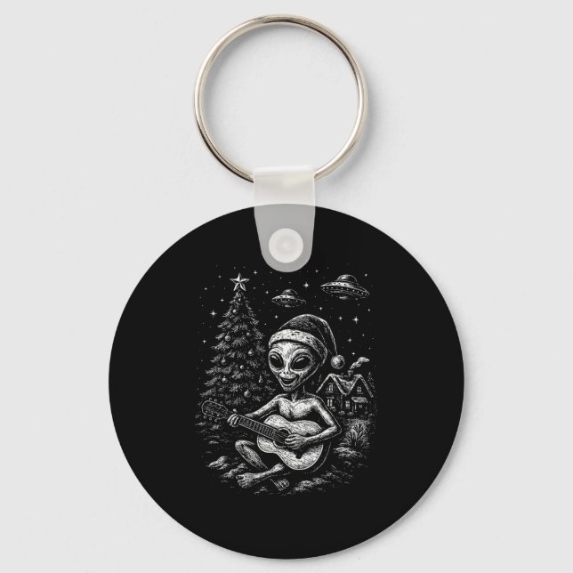 Alien Loves Christmas  Key Ring (Front)