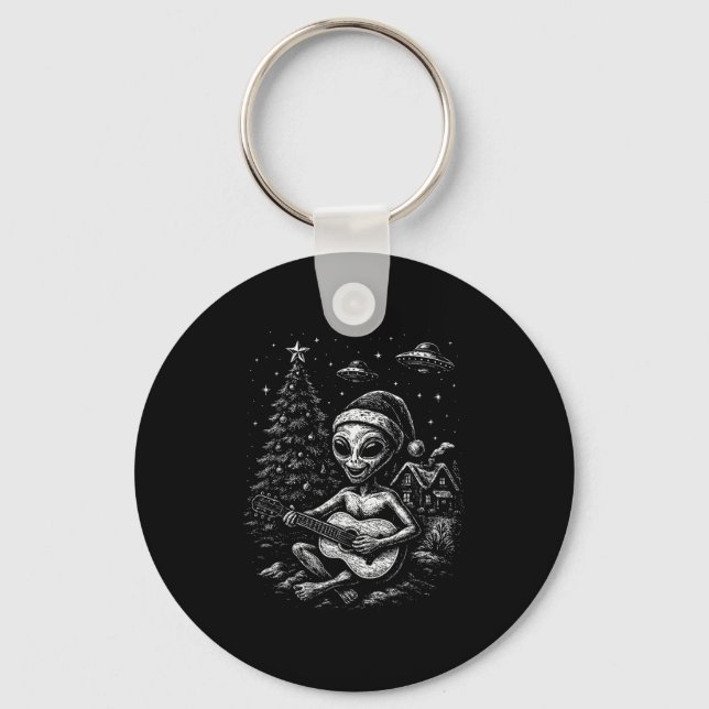 Alien Loves Christmas  Key Ring (Front)
