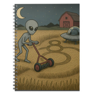 Alien Makes Crop Circles Fun Science Fiction Art Notebook