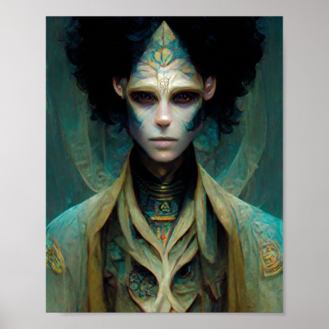 Alien Man Sci-Fi Art Poster (Front)