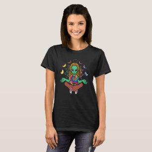 Alien Mandala Meditation Transcendental Lotus Yoga T-Shirt