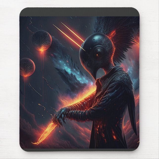 Alien Manipulating Fire Beam Mouse Pad (Front)