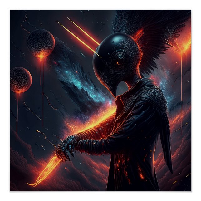 Alien Manipulating Fire Beam Poster (Front)