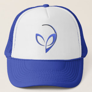 Alien Mascot in Blue Trucker Hat