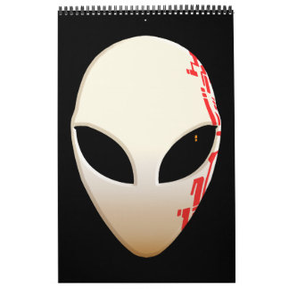 Alien Mask with Futuristic Markings Calendar