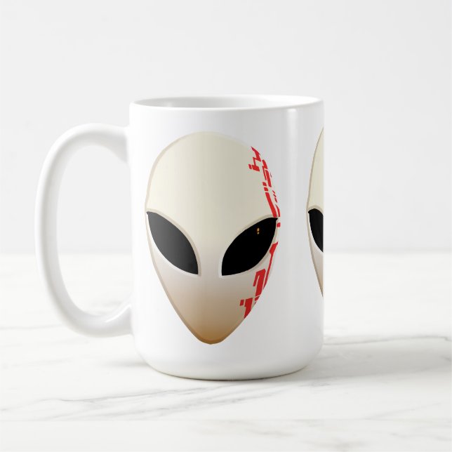 Alien Mask with Futuristic Markings Coffee Mug (Left)