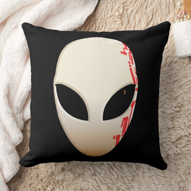 Alien Mask with Futuristic Markings Cushion (Blanket)