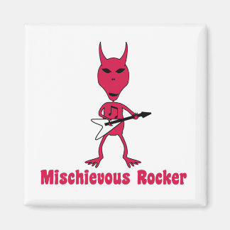 Alien Mischievous Rocker Square Magnet