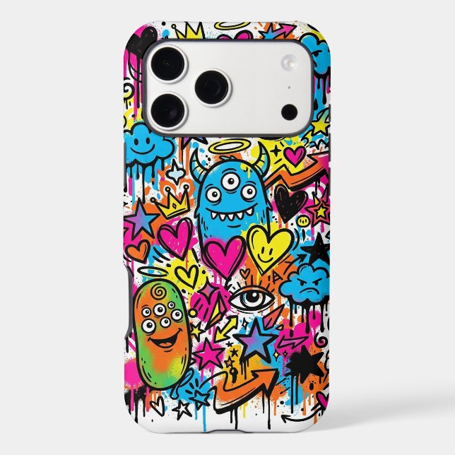 Alien Monster Graffiti Pattern iPhone (Back)