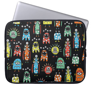Alien Monsters: Cute Seamless Vintage Laptop Sleeve