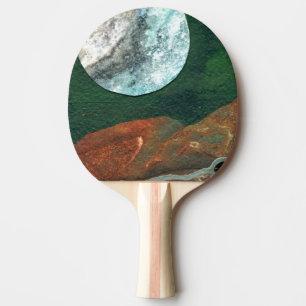 "Alien Moon #4" Ping Pong Paddle