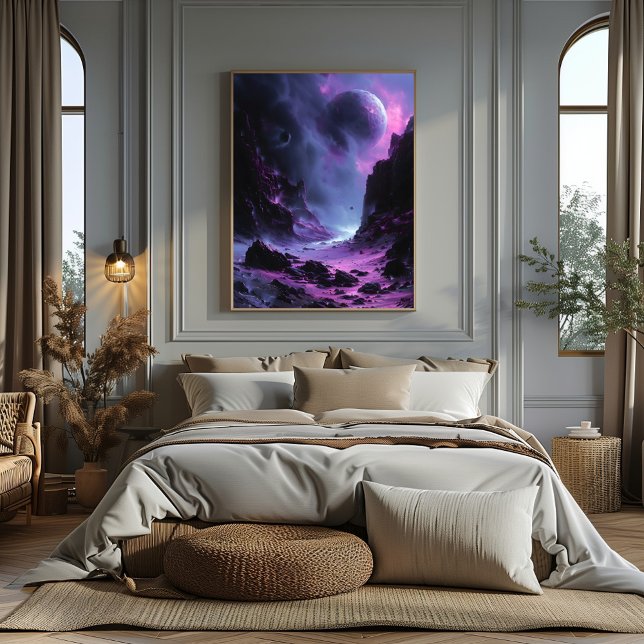 Alien Moon Valley: Surreal Landscape Poster (Creator Uploaded)