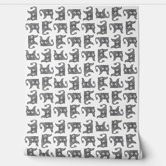 Alien mouse hand drawn illustration motif seamless wallpaper