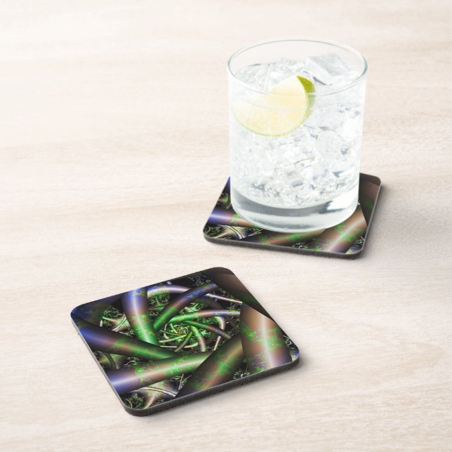 Alien | Multicolor Fractal Art Coaster (Right Side)