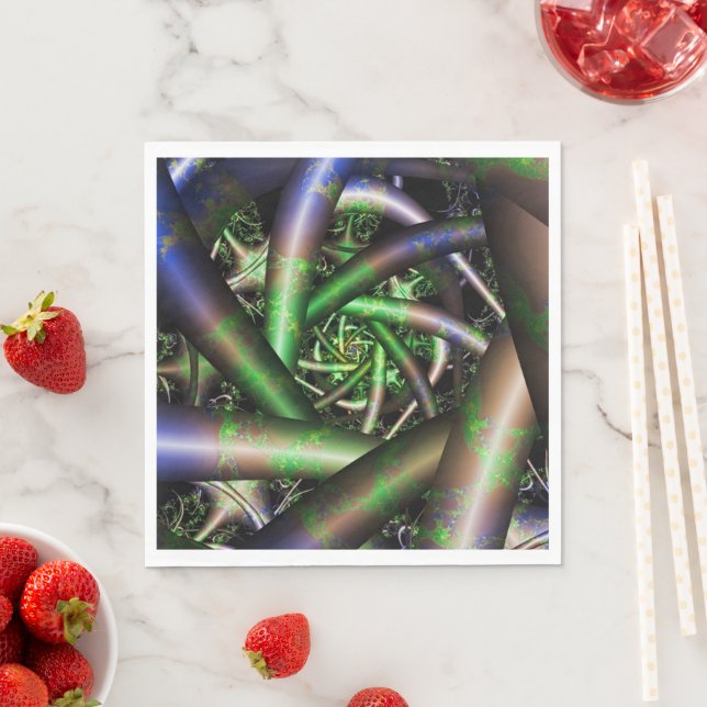 Alien | Multicolor Fractal Art Napkin (Insitu)