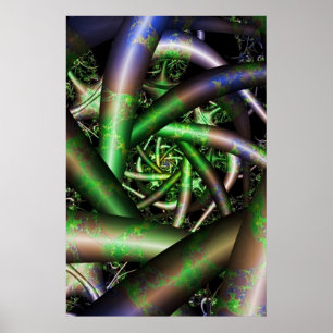 Alien Multicolor Fractal Art Poster
