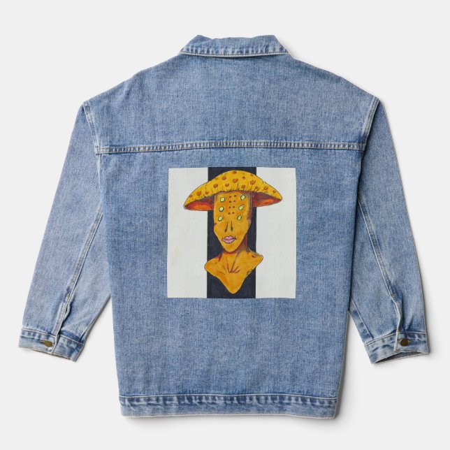 alien mushroom denim jacket (Back)