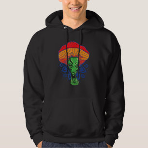 Alien Mushroom Head For Hat With Mandala Hoodie