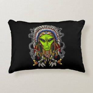 Alien Native American Chief Decorative Cushion
