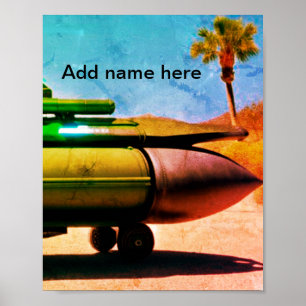 Alien nature earth spaceship rocket add name here poster