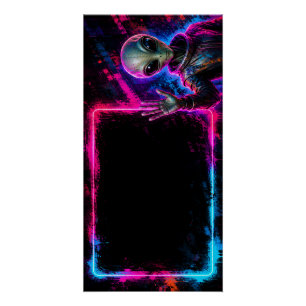 Alien Neon Board Poster