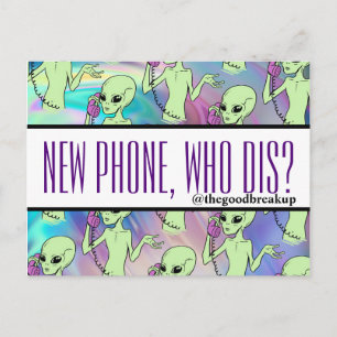Alien New Phone Who Dis Postcard