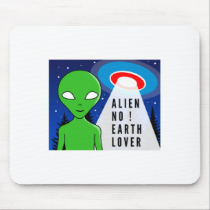 Alien No Earth Lover Funny Alien T Shirt Mouse Pad