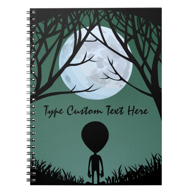 Alien Notebook Personalised Cute ET Notebook (Front)