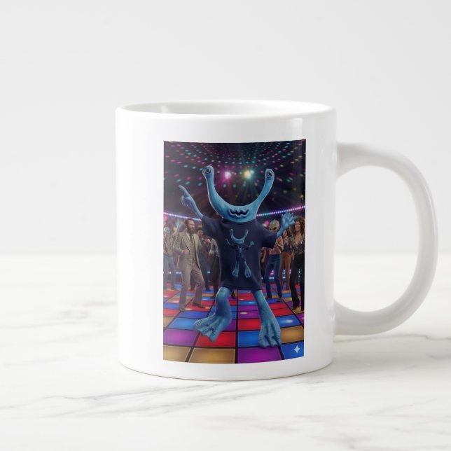 Alien on Dance Floor, Smiling alien,  Large Coffee Mug (Right)