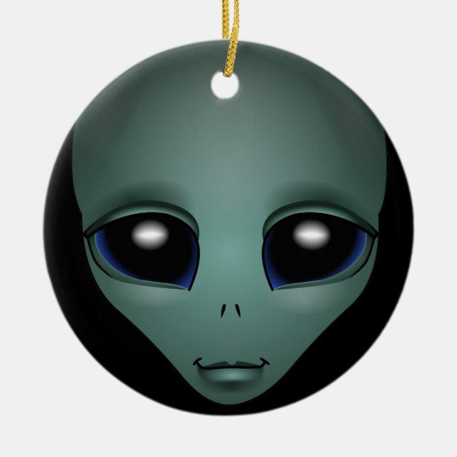 Alien Ornament Cute Alien Decoration Personalised (Front)
