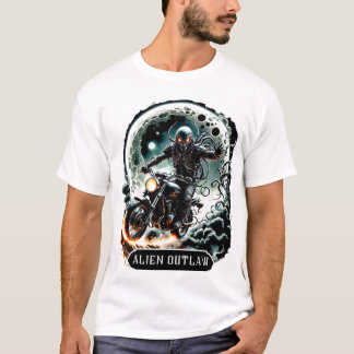 Alien Outlaw Motorcycle  T-Shirt