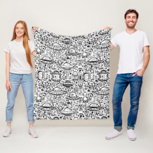 Alien Pattern Fleece Blanket