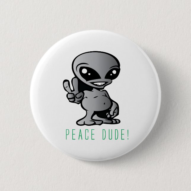 Alien-Peace 6 Cm Round Badge (Front)