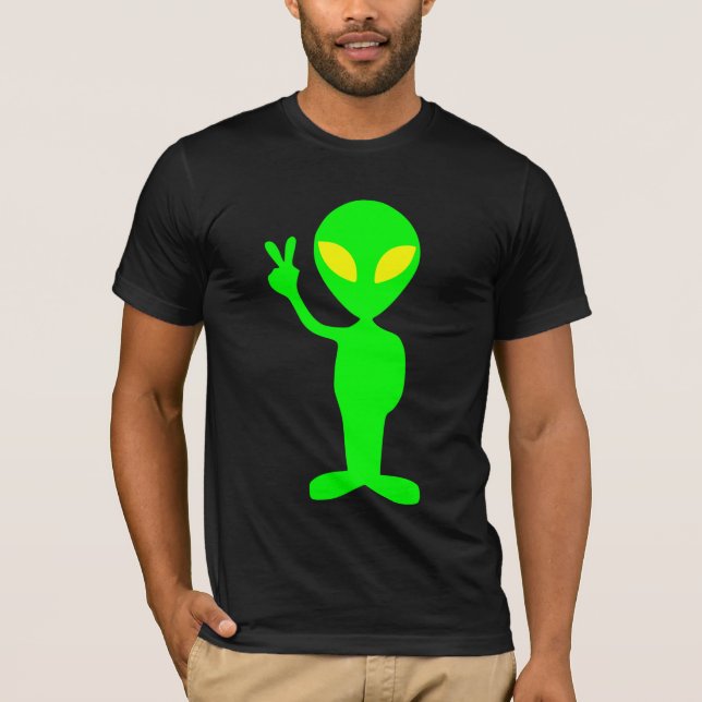 ALIEN PEACE FUNNY T-SHIRT (Front)