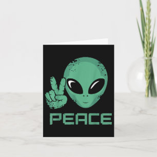 Alien Peace Hippie Ufo  Card
