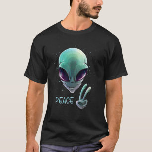 Alien Peace Sigh Hand Cool Space Futuristic Psyche T-Shirt