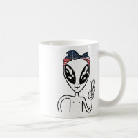 Alien Peace Sign 4th Of July American Flag Byndana