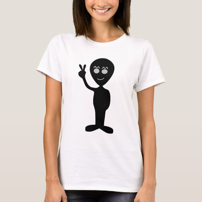 ALIEN PEACE SIGN UFO T-SHIRTS (Front)