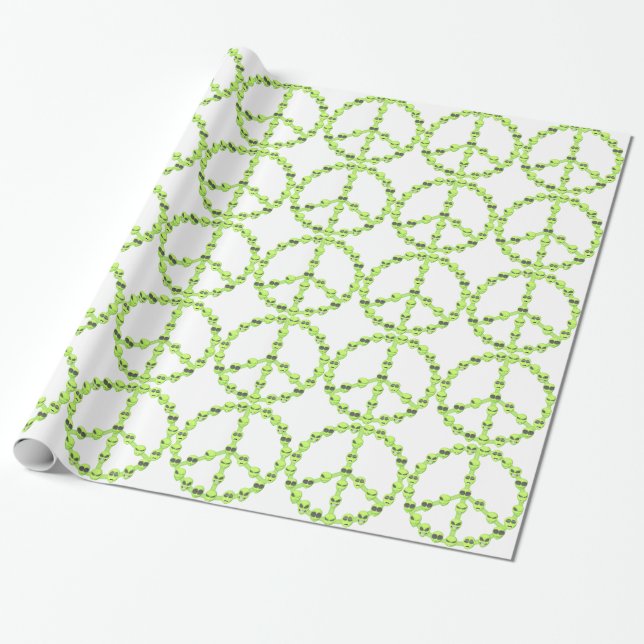 Alien Peace Wrapping Paper (Unrolled)