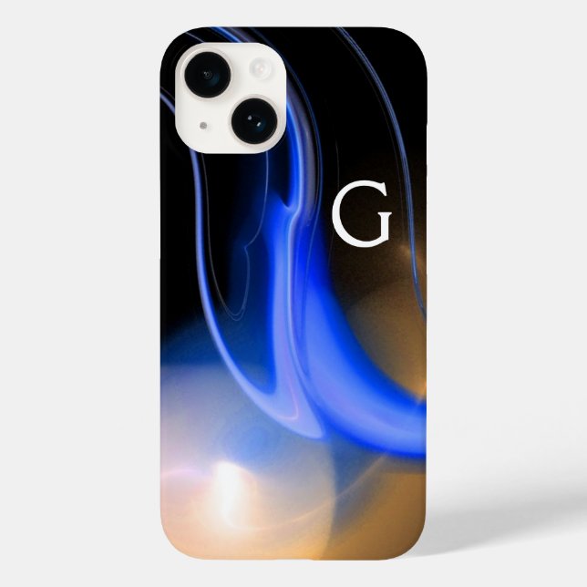 ALIEN PEARL / BLUE BLACK WHITE ABSTRACT Monogram Case-Mate iPhone Case (Back)
