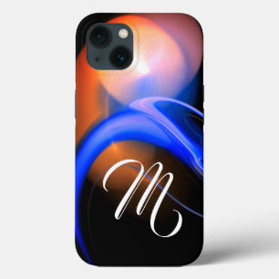 ALIEN PEARL MONOGRAM Pink Blue Fractal Swirls  iPhone 13 Case