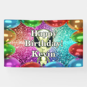 Alien Personalised character birthday banner