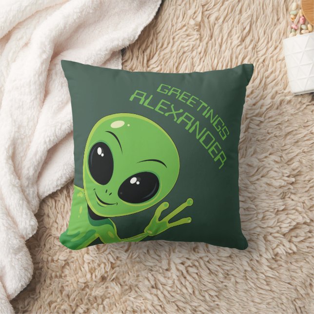 Alien Personalised Outer Space  Cushion (Blanket)