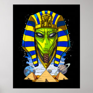Alien Pharaoh Egypt Tutankhamun Ancient Annunaki Poster
