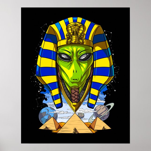 Alien Pharaoh Egypt Tutankhamun Ancient Annunaki Poster (Front)