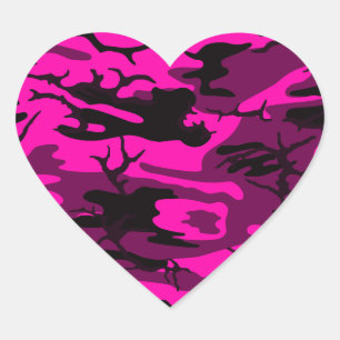 Alien Pink Camo Heart Sticker