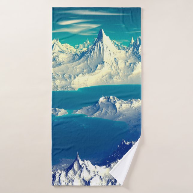 Alien Planet - 3D ed Computer Artwork. Rocks and s Bath Towel (Bath Towel)